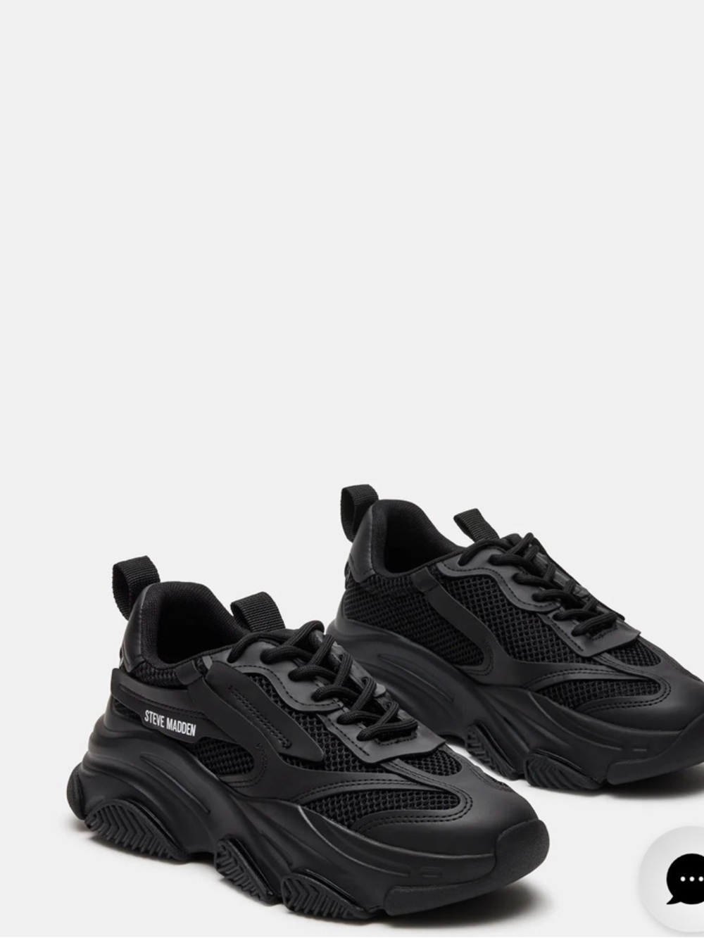 Steve Madden Woman’s  All-Black Chunky Mesh Sneaker